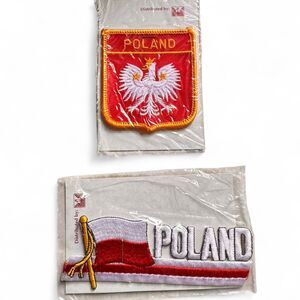 Two Vintage Embroidery Poland Arm Patches New in package Collectibles
